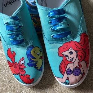 Disney The Little Mermaid Ariel Flounder Sebastian Sneakers Shoes 6-6.5-7